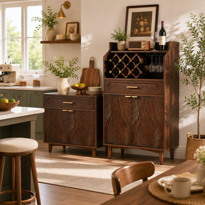 Armoire à vin avec tiroir brun noyer Acquanetta