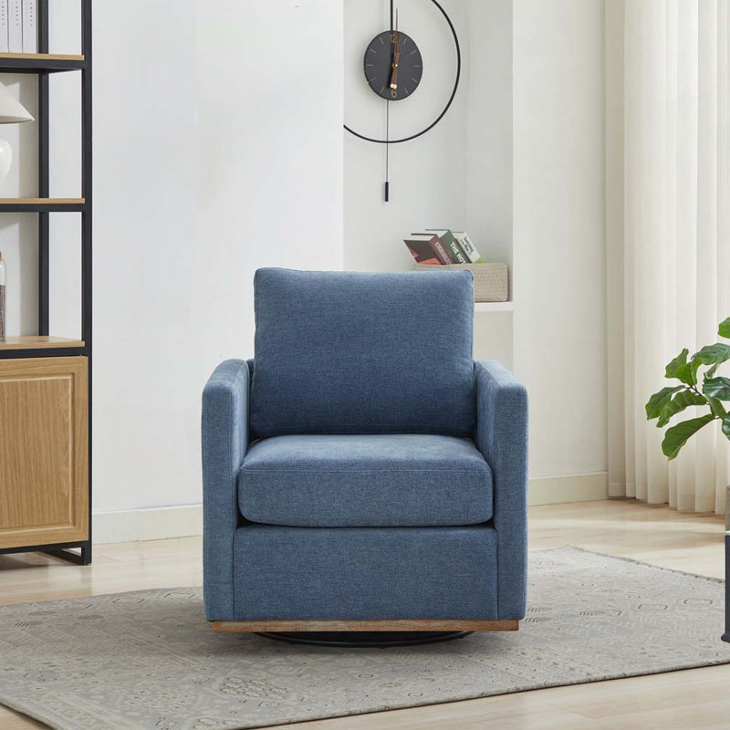 Fauteuil d'appoint pivotant carré l 30,7 po, Bleu