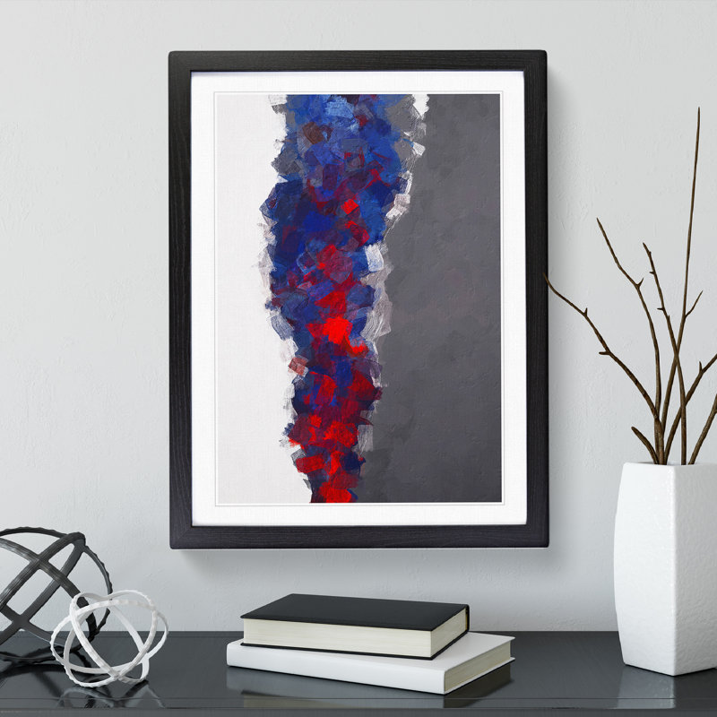 Trust The Feeling Abstract - Single Picture Frame Painting, Black , 34cm H x 25cm W x 2cm D