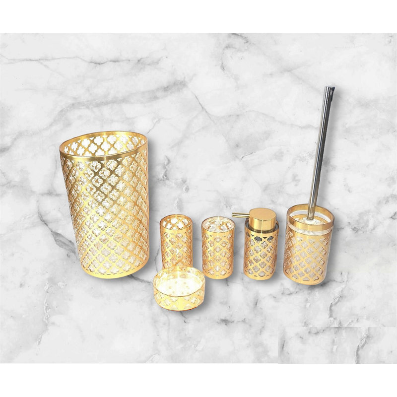 Vicini Bathroom Accessory Set, Gold