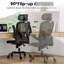 Fauteuil de bureau ergonomique avec filet rabattable et respirant, noir, support lombaire de bureau réglable facile à assembler, confort de travail