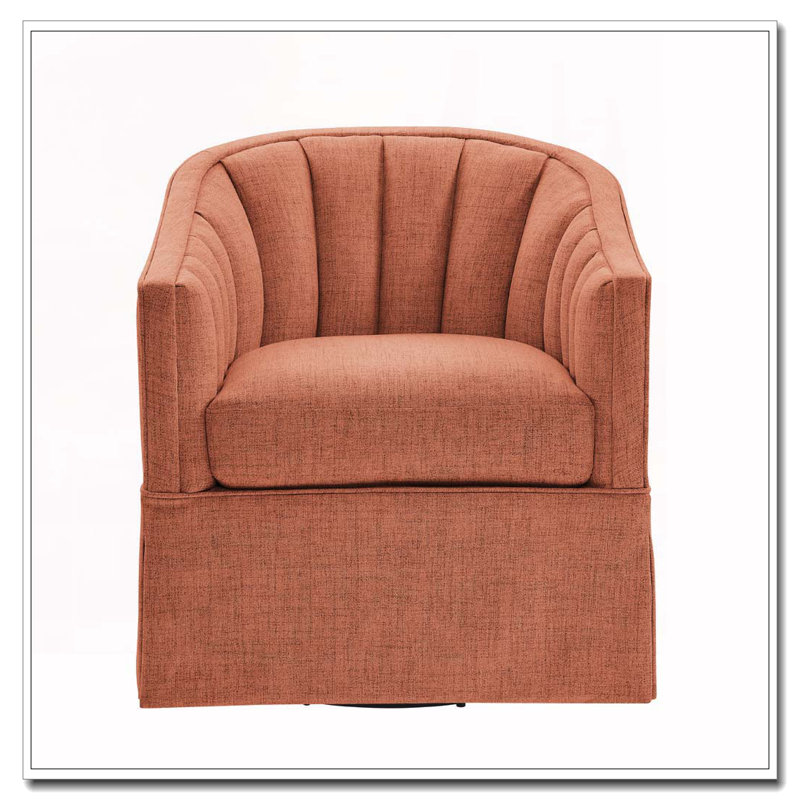 Fauteuil d'appoint pivotant à jupe, Corail