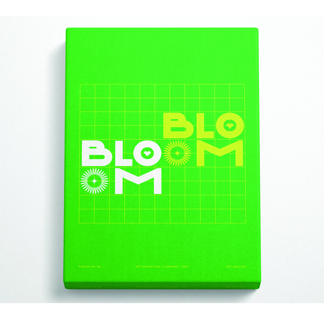 Bloom Bloom Retro - Wrapped Canvas Typografie