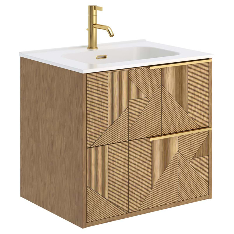 Kora 24.02" Wall Mounted Single Bathroom Vanity with Top, Gold