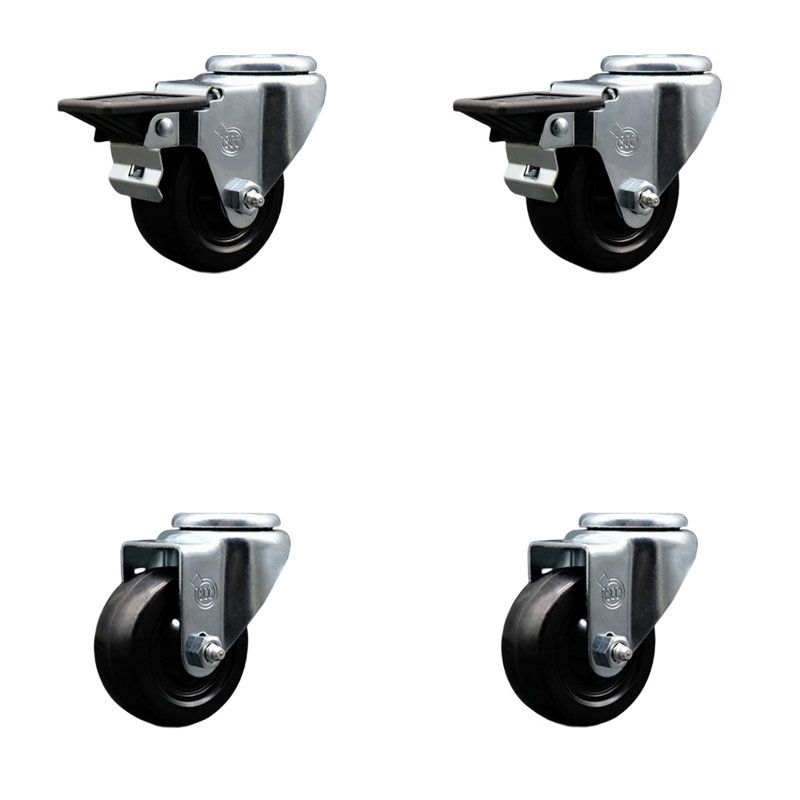 4-Piece Hard Rubber Caster Set