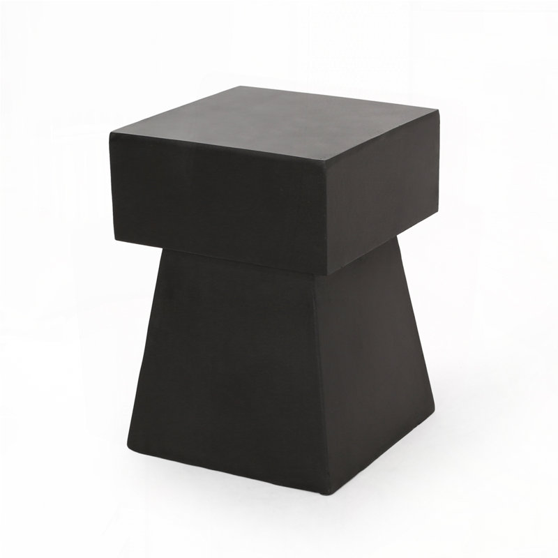 Patio Side Table With Square Top , Pedestal Base