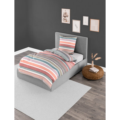 Cotton Striped Duvet Cover Set with Pillow Shams Included