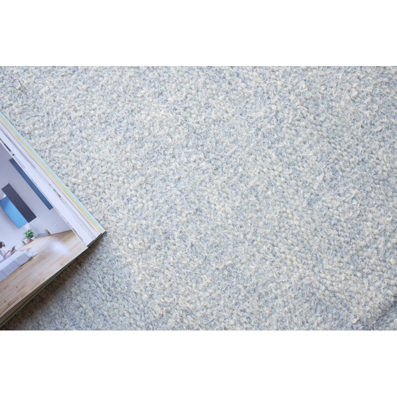Tranquility Flatweave Wool Area Rug in Silver, Rectangle 8' x 10'