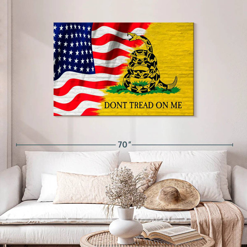 Borges Gadsden And USA Flag, 30" H x 45" W