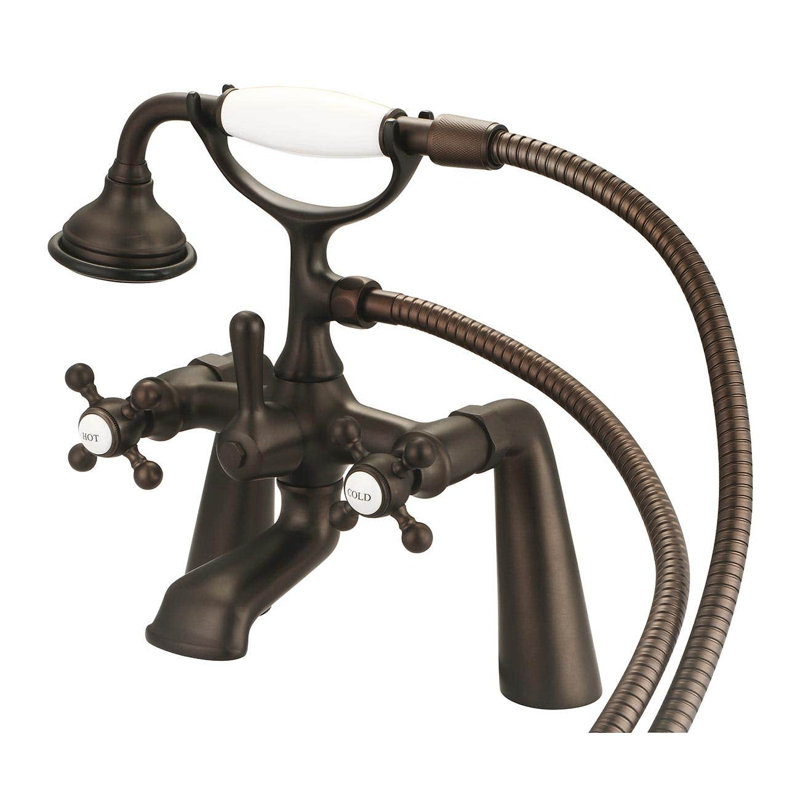 Mason Hill 3 Handle Deck Clawfoot Tub Faucet with Diverter, Oil Rubbed Bronze