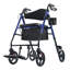 Déambulateur roulant mobilité avec siège pour personnes agées, déambulateur léger et pliable, grandes roues avant en nid d'abeilles amortissant les chocs de 10 po pour tout terrain, capacité de poids de 300 lb, bleu-123103613