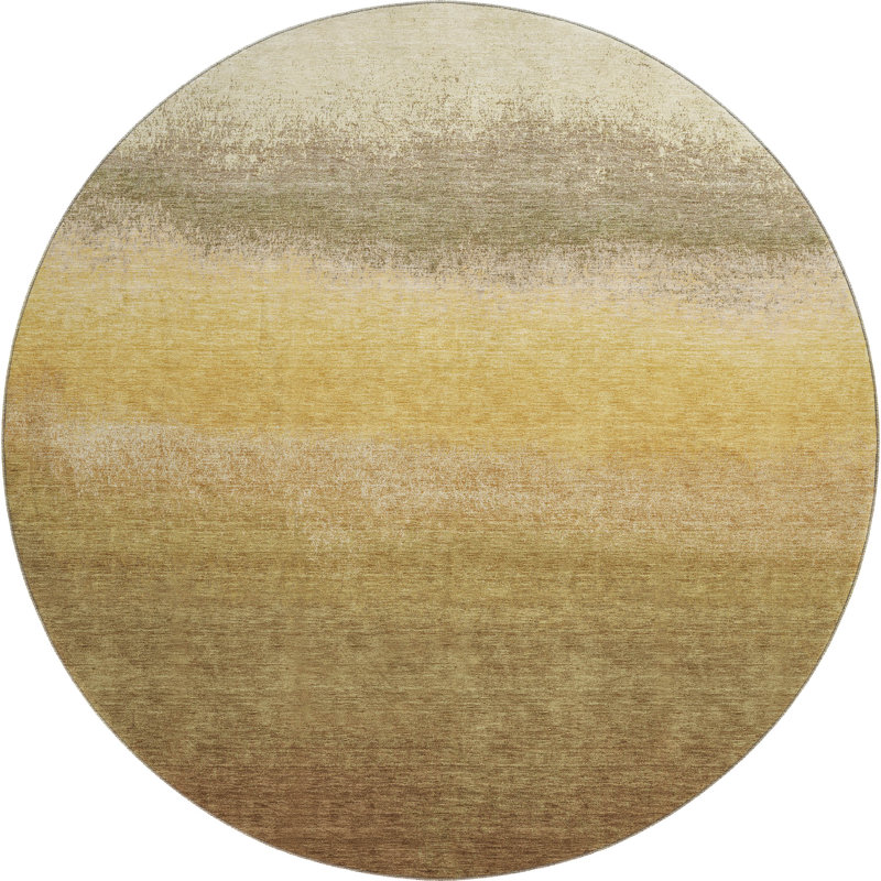 Premium Machine Washable Ariel Ombre Rug, Round 8'
