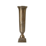 TRUMPET URN VASE ON A SQUARE PEDESTAL BASE