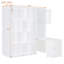 Lit escamotable mural simple avec bibliothèque, armoire supérieure, bureau extensible et rangement latéral