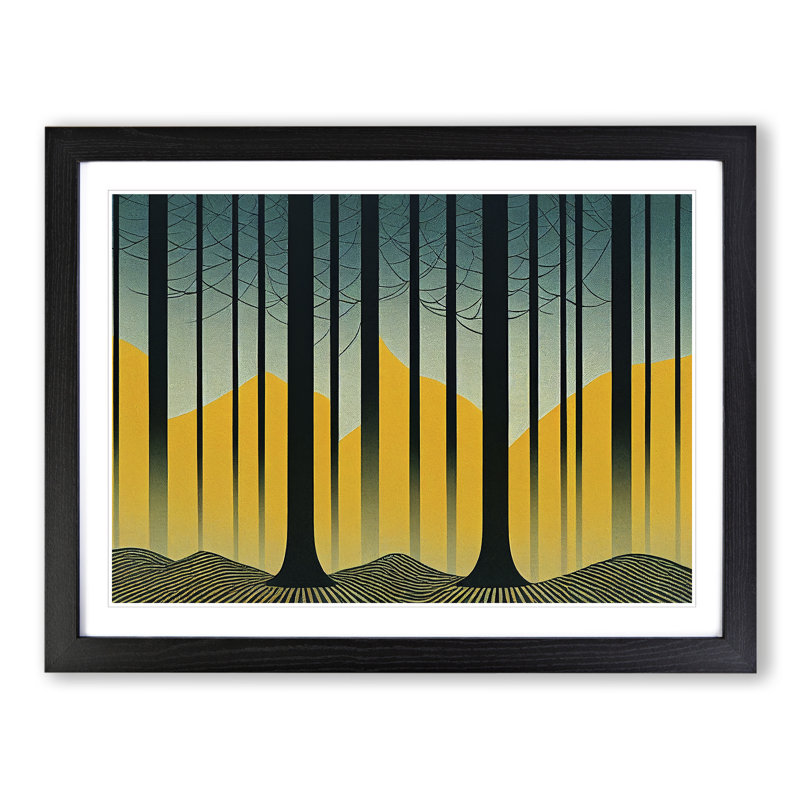 Forest Deco Vol.2 - Single Picture Frame Painting, Black, 25cm H x 34cm W x 2cm D