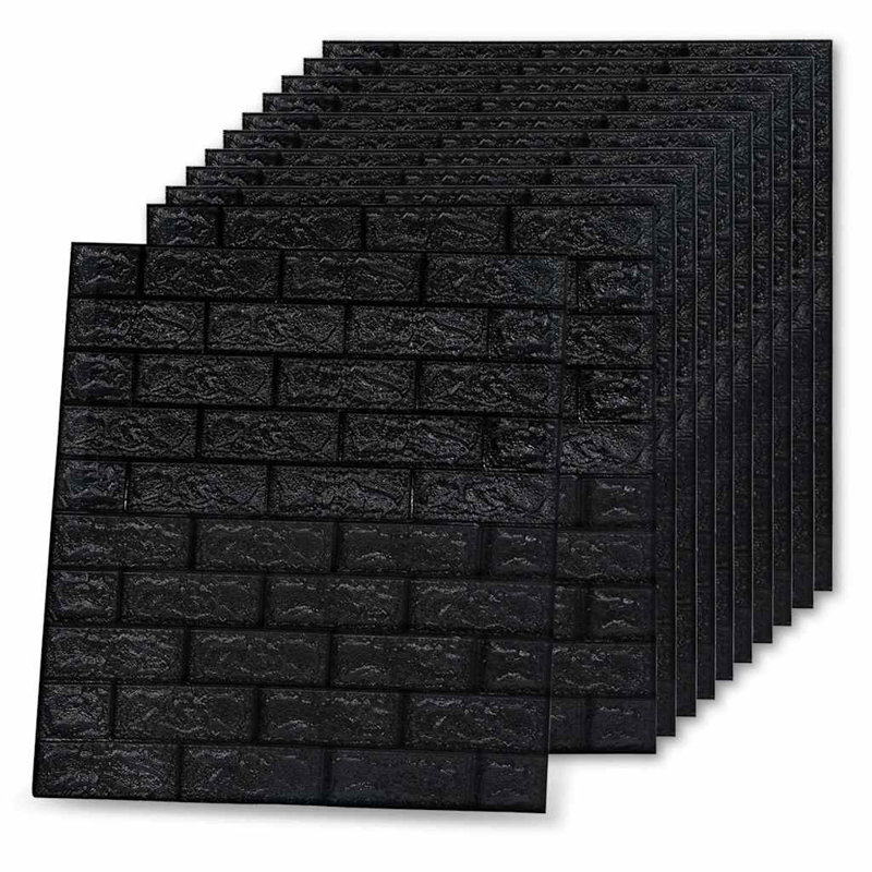 Zayden 0.77m x 70cm Self Adhesive Wallpaper Tile, Black