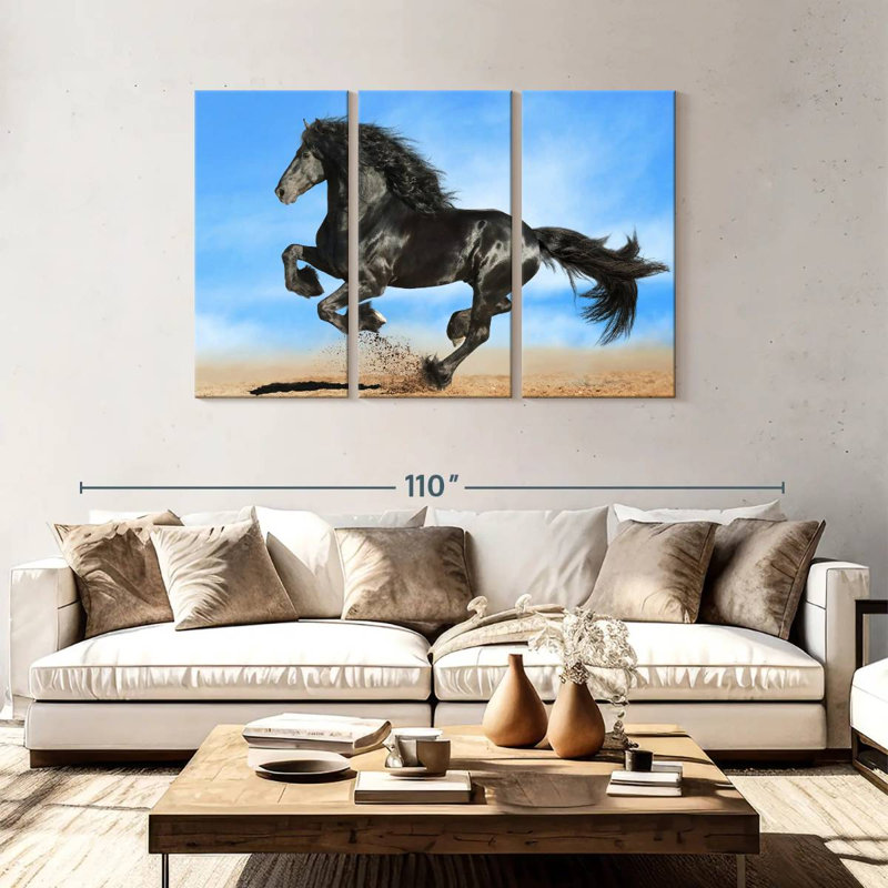 Cheval frison Brampt, H 48 po x l 74 po
