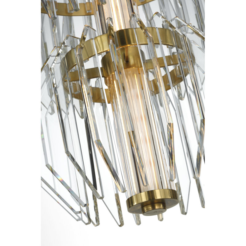 Waterford Killarney 32" Layered Chandelier with Clear Crystal, Polished Nickel
