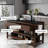 55.12" Black Sintered Stone island with solid wood surface-1764344544
