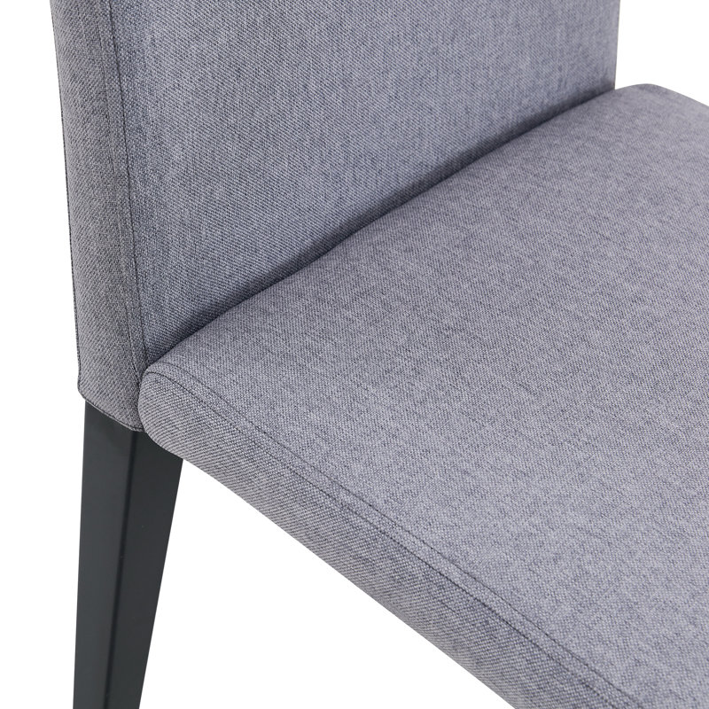Chaise de salle à manger moderne Parsons avec pieds robustes en métal (ensemble de 6), Gris, 6, Noir