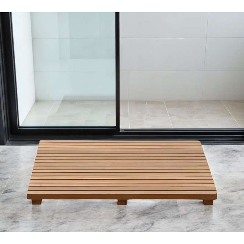 Natural Teak 24" Square Shower Mat