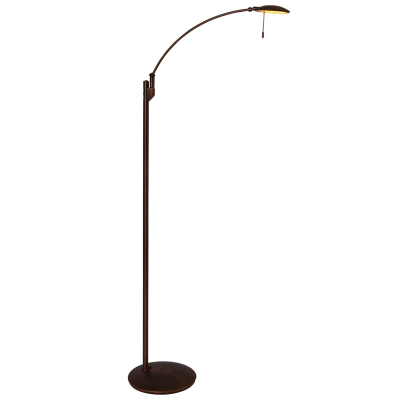 Core 118cm LED Arched Floor Lamp, Brown, Brown