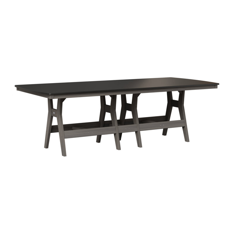 Harbor Outdoor Bar Table, Coastal Gray, 35.5" H x 96" W x 44" D, Hammered Top Black