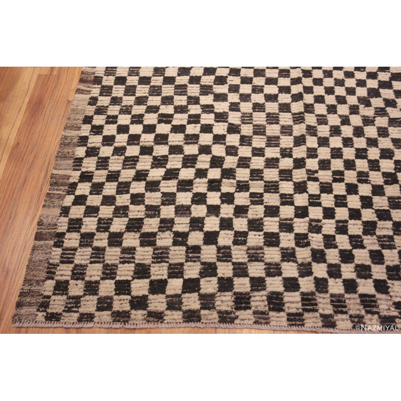 One-of-a-Kind 14'6" X 14'11" New Age Area Rug Black/Cream