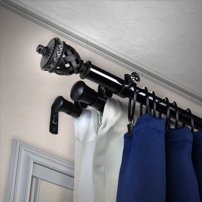 Abinaya Steel Adjustable Triple Curtain Rod