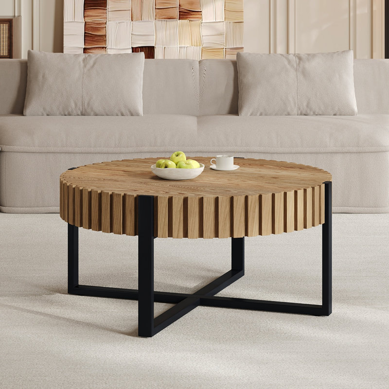 Table basse ronde, table basse cylindrique Handcraft
