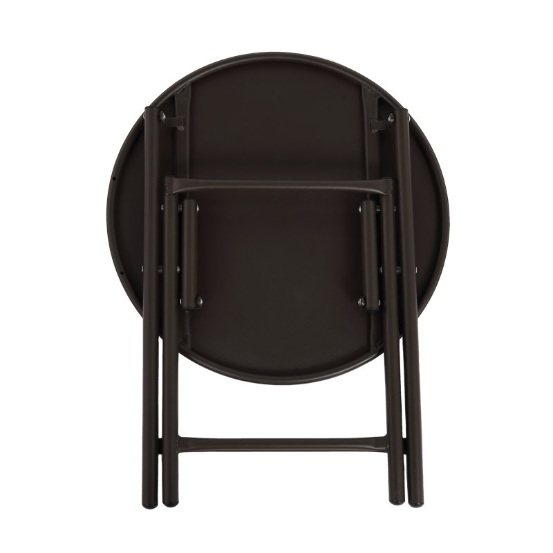 Ensemble bistro de patio 3 pièces, ensemble de chaises rondes et de table pliante pour 2 personnes Adel (ensemble de 3),