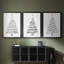 Arbre de Noël - Toile tendue avec châssis sur mesure - 3 pièces-1750120853-1750120858
