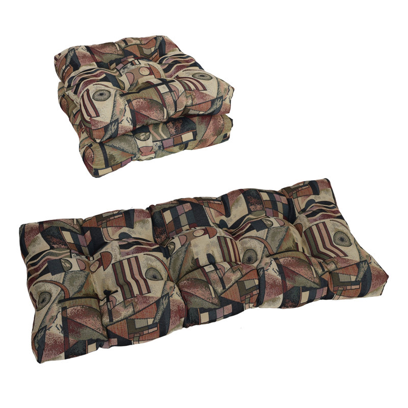 Tufted Tapestry Settee Cushions (Set Of 3)