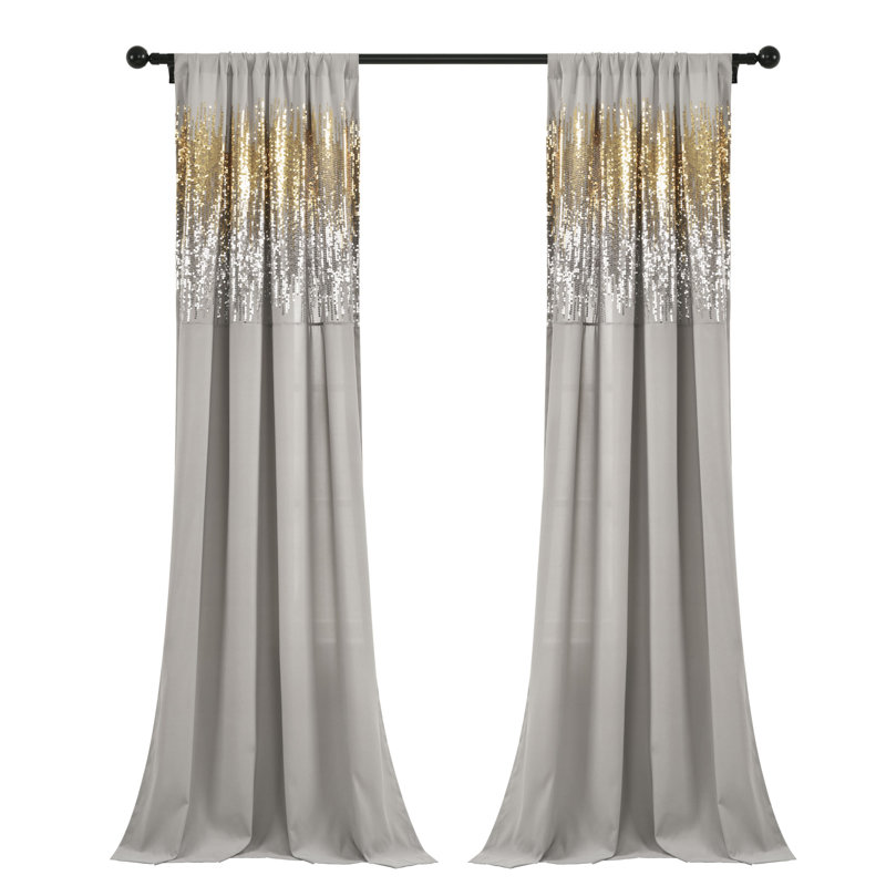 Paire de rideaux semi-transparents Shimmer, Gris