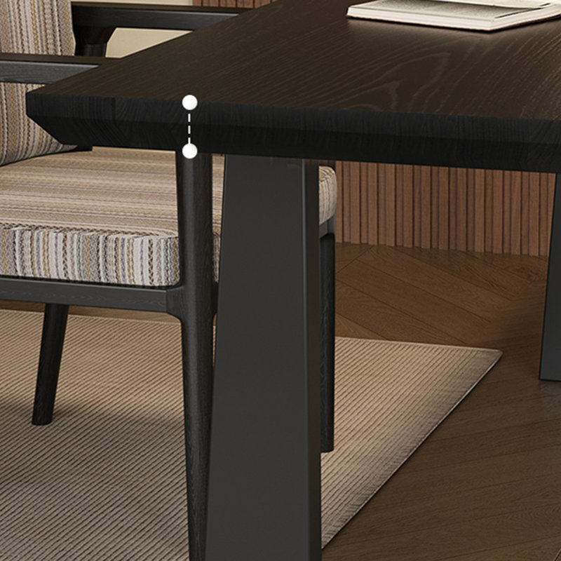Bureau rectangulaire en bois massif noir, H 29,53 po x l 62,99 po x P 23,62 po