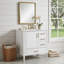 Meuble-lavabo de 30 po avec lavabo en céramique, porte à fermeture en douceur avec tablette intégrée, tiroir profond, tiroir standard, grand tiroir diviseur, grande armoire de rangement pour la salle de bain, design moderne et fonctionnel