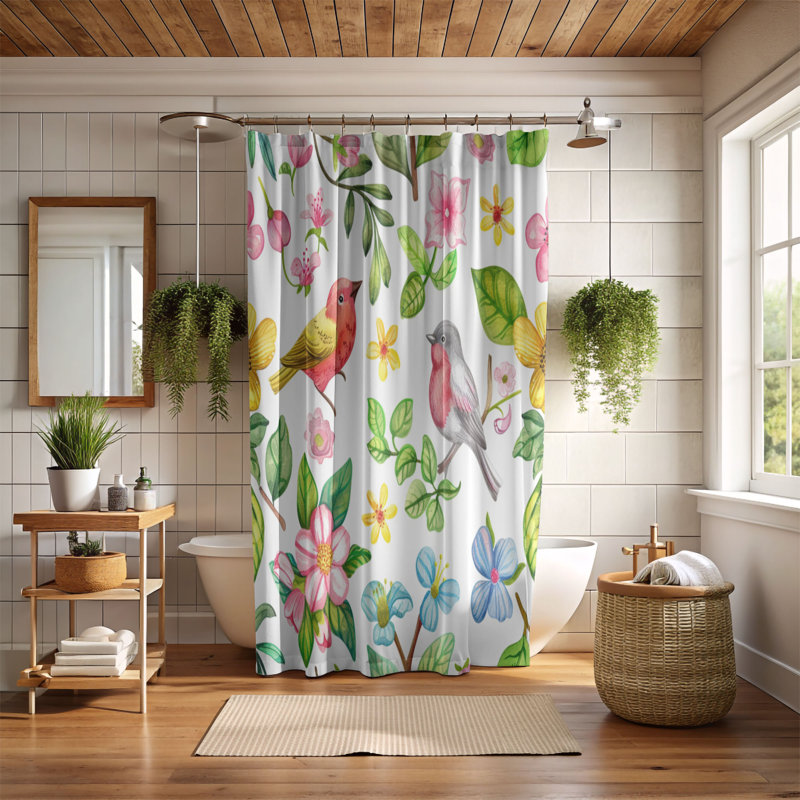 Spring Flow - Premium Shower Curtain, 74"H x 71"W