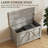 30" Style Storage Box With Plentiful Space - Gray Wood Grain For Bedroom, Living Space, Entryway Hinge And Lift Top Room,