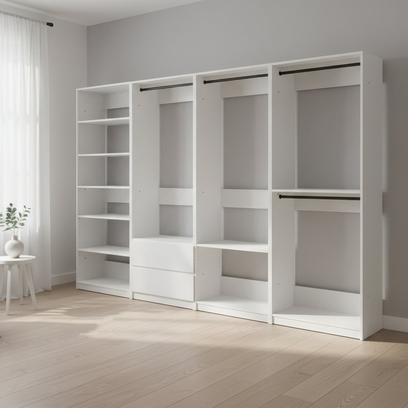 Prosper White Freestanding Walk in Wood Closet System