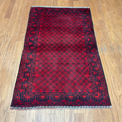 Tapis de zone en laine noué la 2 pi 8 po x 4 pi 7 po one-of-kind Prentice
