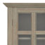 Armoire de rangement bas de style transitionnel en bois massif avec portes vitrées et tablettes réglables Acadian-739156860-676016431