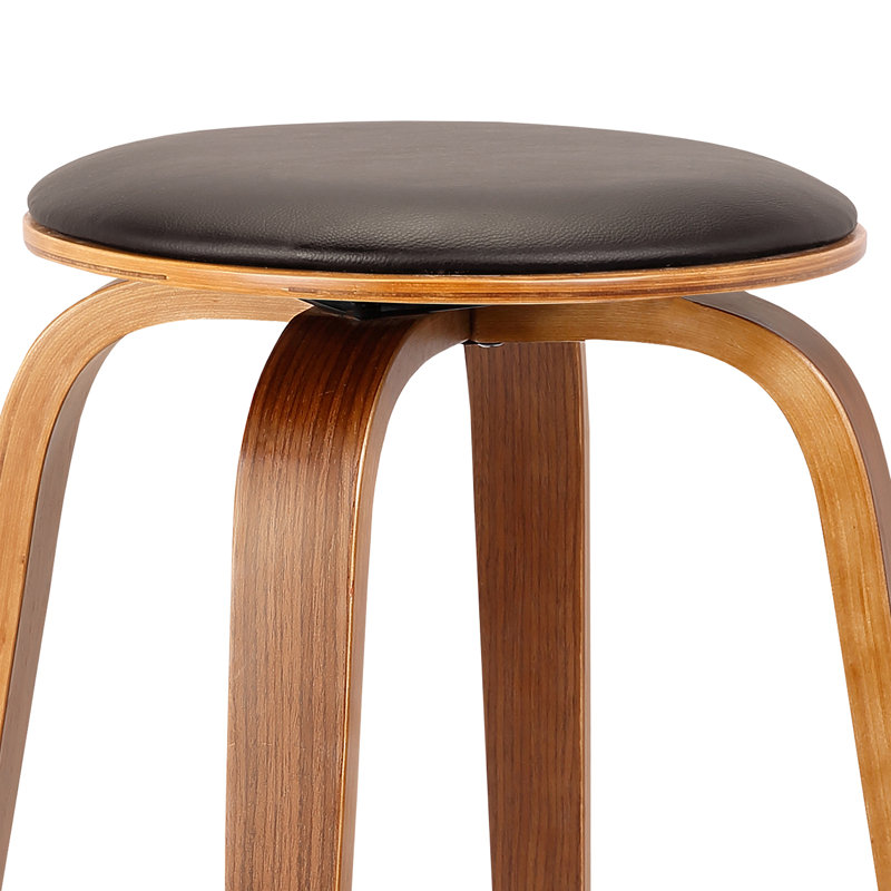 Swivel Upholstered Counter Stool, 73.66cm H x 43.18cm W x 43.18cm D, Brown