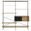 Germn 188cm H x 172cm W Steel Etagere Bookcase-1119400199