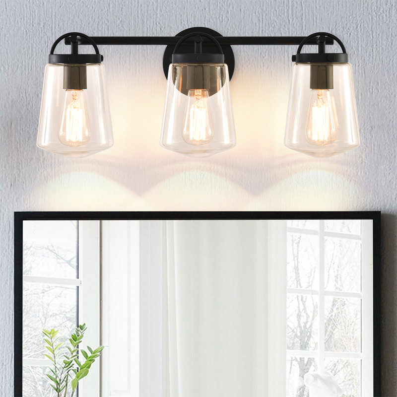 3-Light Dimmable Vanity Light, Matte Black