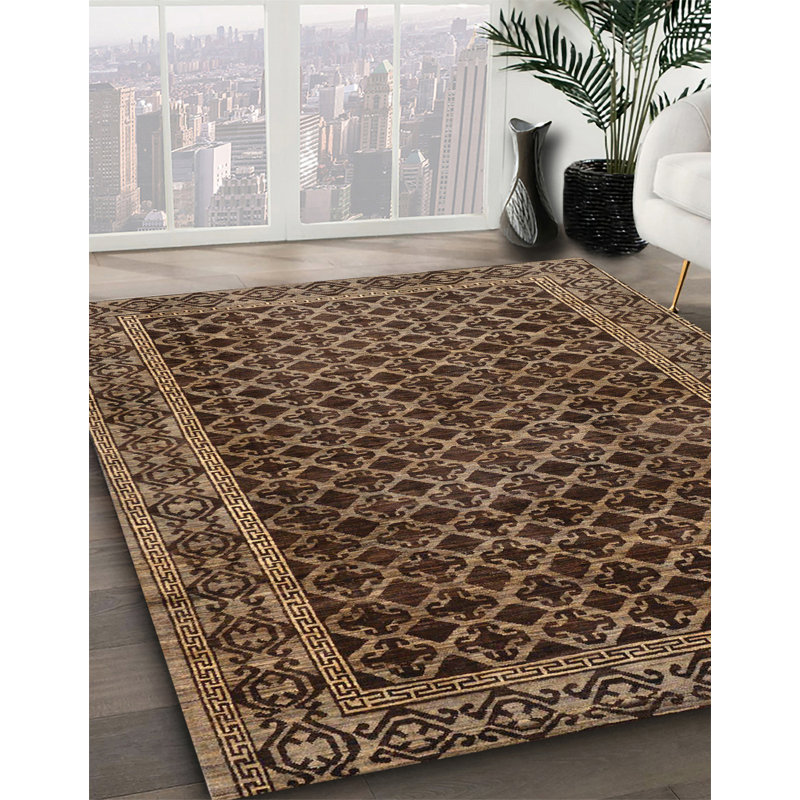 Tapis abstrait à motif abstrait moderne, Rectangle 7 pi x 9 pi