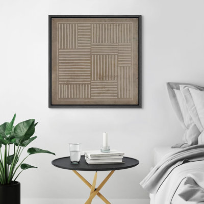 Linear Geometry " Brown White Geometric Line Pattern Abstract Shapes Modern Art Decoration Boho Relax/Zen Nordic "