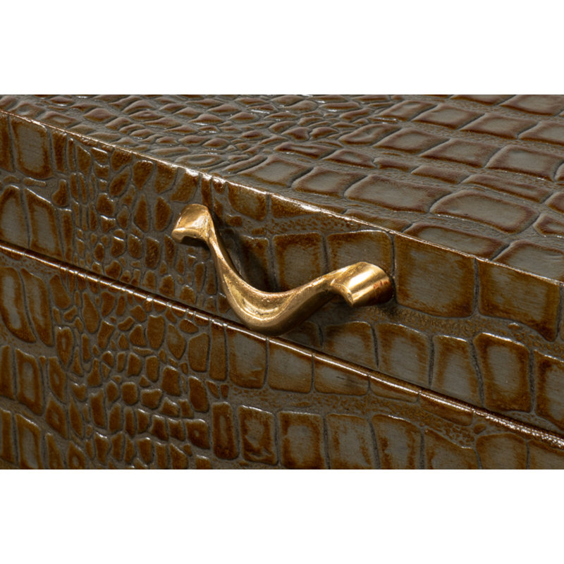 Shagreen Handmade Decorative Trunk, Green