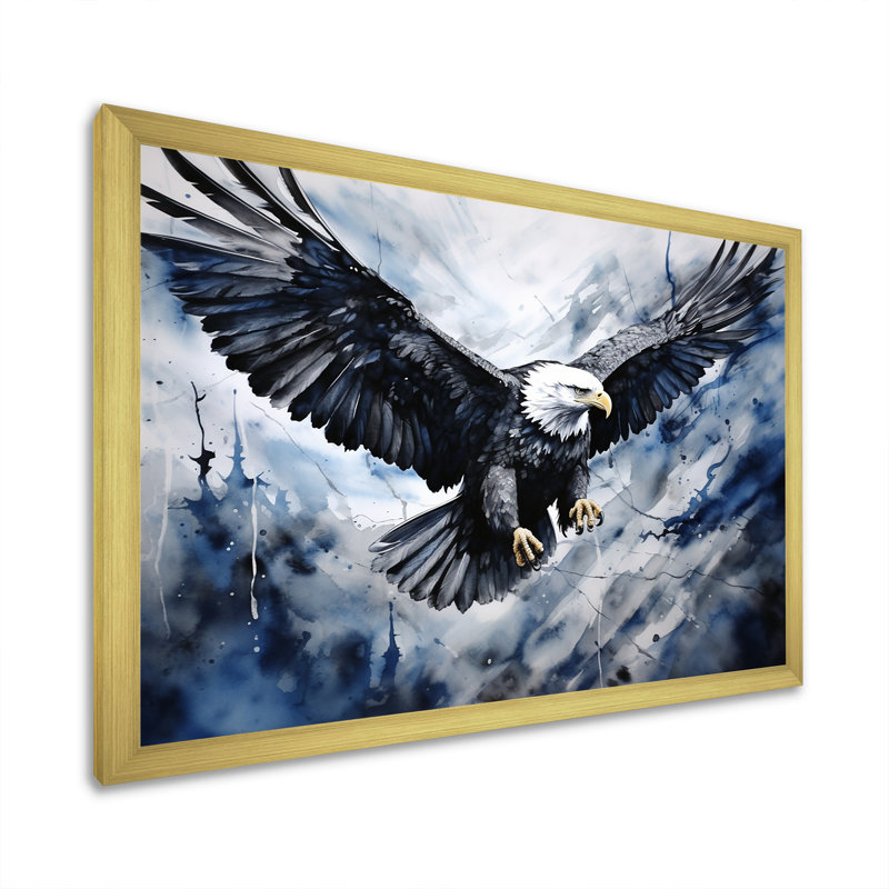 Prismatic Majestic Bold Eagle III sur toile, H 16 po x l 32 po x P 1 po, Cadre doré simple