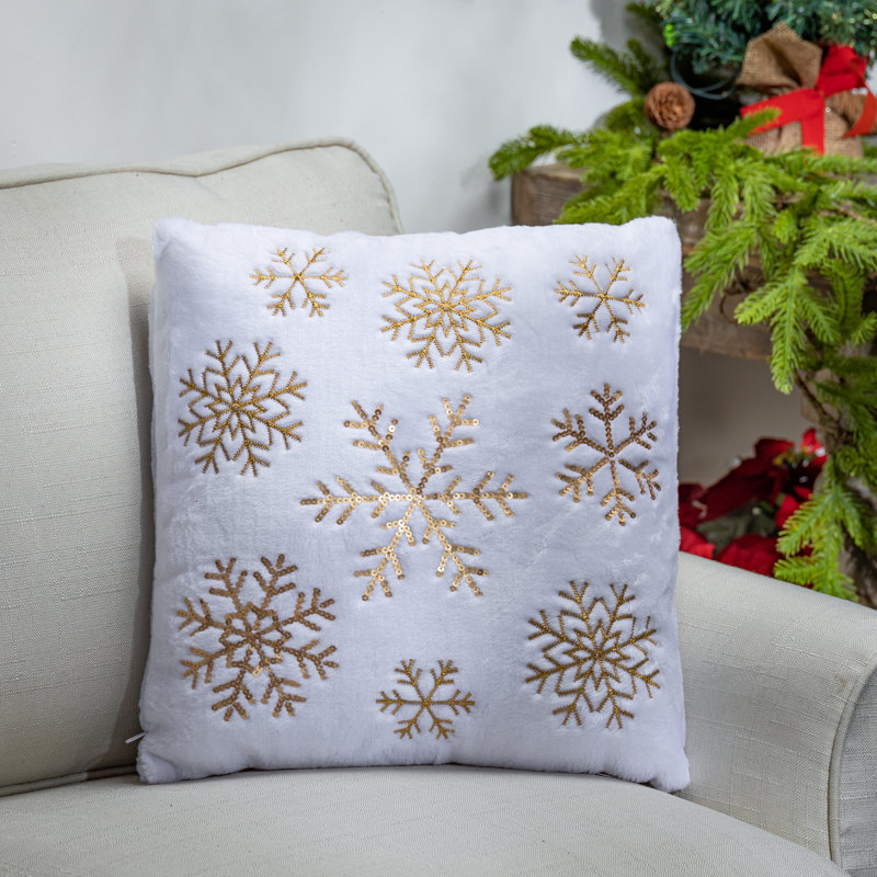 16 in Holiday Snowflake Decorative Pillows Set of 2