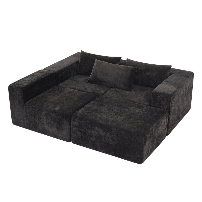 Canapé modulaire à compression Veridian, Polyester noir